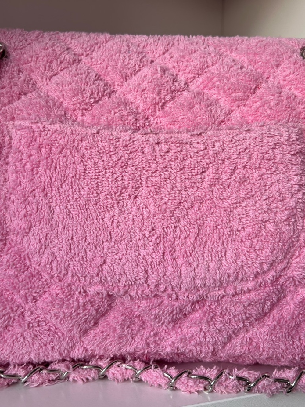 Murakchi - Terry Quilted Pink Shoulder Bag (hand-made in Morocco) 🇲🇦 - Picture 6 of 13